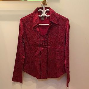 Calvin Klein red silk top